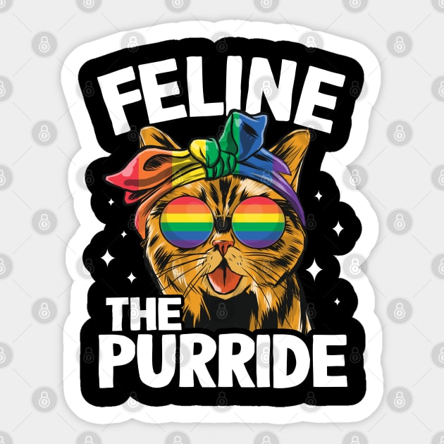 Feline The Purride Cat LGBT Gay Pride LGBTQ+ Sticker by Kuehni